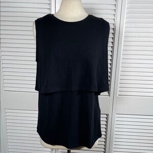 Angel Maternity Bamboo Blend Layered Top Black – Size XL